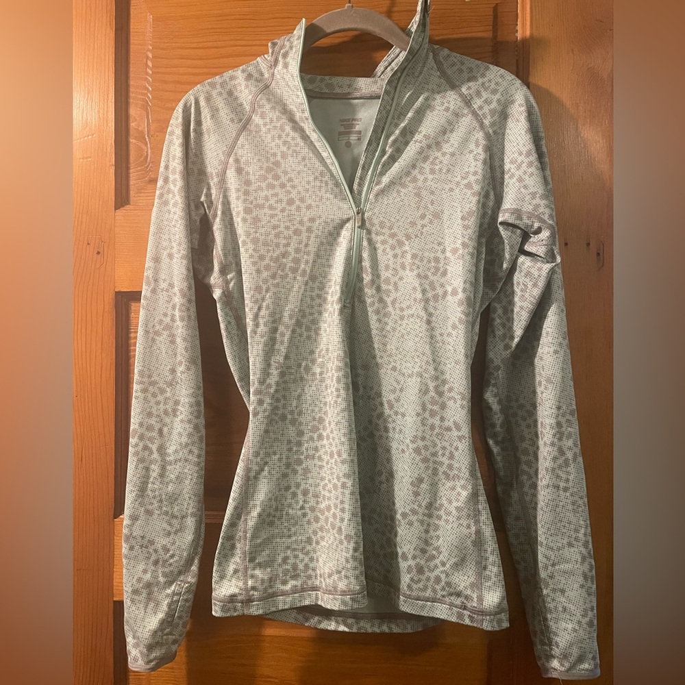Nike Pro Green pull-over fleece running shirt
